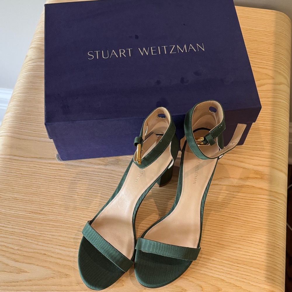 Stuart Weitzman Dark Green Heeled Sandals